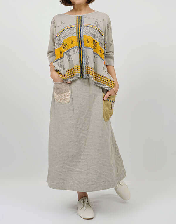 
                  
                    Load image into Gallery viewer, MIXジャカードワイドプルオーバー / BEH07001WA
                  
                