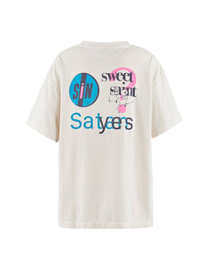 
                  
                    Load image into Gallery viewer, SS TEE/SWEET SAINT/WHITE / 304231241005
                  
                