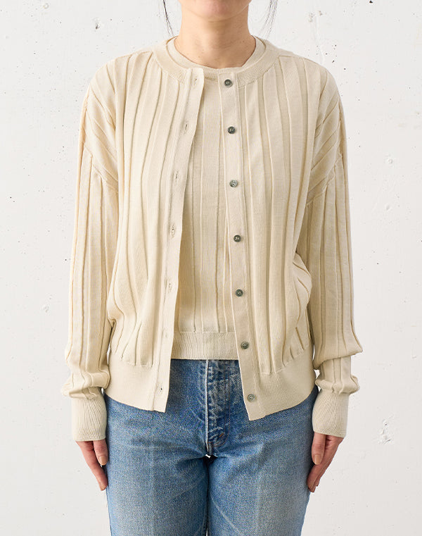 
                  
                    Load image into Gallery viewer, 【予約/10月中旬/12月上旬発送予定】mayuhada silk rib cardigan / BDH24105LH
                  
                