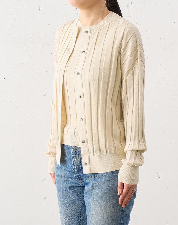 
                  
                    Load image into Gallery viewer, mayuhada silk rib cardigan / BDH24105LH
                  
                