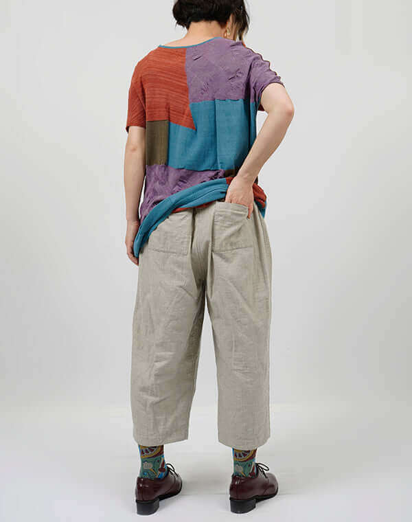 
                  
                    Load image into Gallery viewer, 綿麻リバーシブルストレートパンツ / BEH07036WA
                  
                