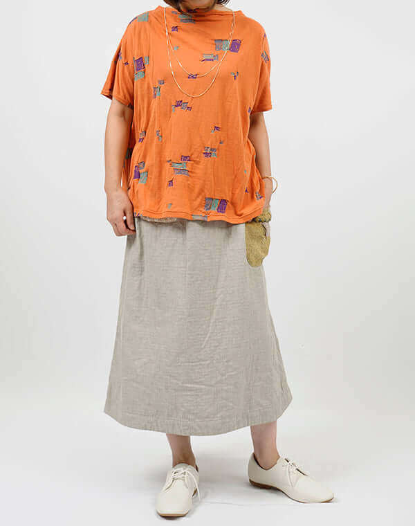 
                  
                    Load image into Gallery viewer, つみき柄ジャージーノースリーブプルオーバー / BEH07064WA
                  
                