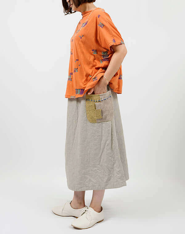 
                  
                    Load image into Gallery viewer, つみき柄ジャージーノースリーブプルオーバー / BEH07064WA
                  
                