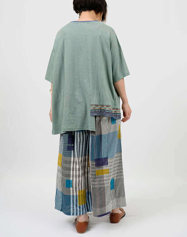 
                  
                    Load image into Gallery viewer, 綿麻ジャージーアシンメトリーチュニック / BEH07071WA
                  
                