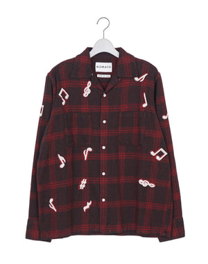 
                  
                    Load image into Gallery viewer, Music Hand Embroidery Flannel Shirt / 311846242003
                  
                