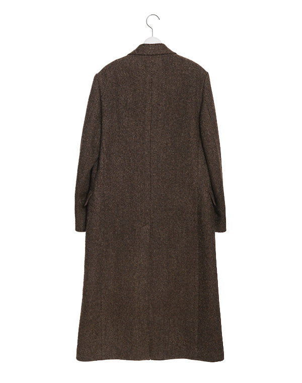 
                  
                    Load image into Gallery viewer, LAMA SHETLAND WOOL TWEED CHESTERFIELD COAT / 314178242002
                  
                