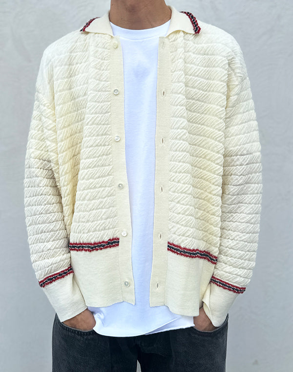
                  
                    Load image into Gallery viewer, Wrinkled Polo Cardigan / 307343252001
                  
                