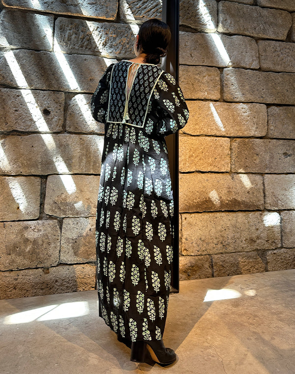 
                  
                    Load image into Gallery viewer, Cotton Voile Ethnic Combination Print Gather Dress / 303237252006
                  
                