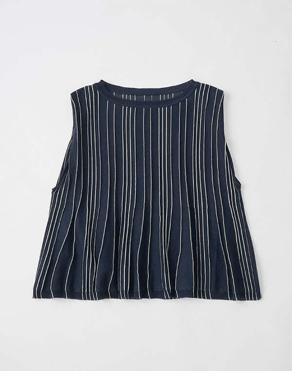 
                  
                    Load image into Gallery viewer, ペーパーヤーンストライプニット / BEH13009WA
                  
                