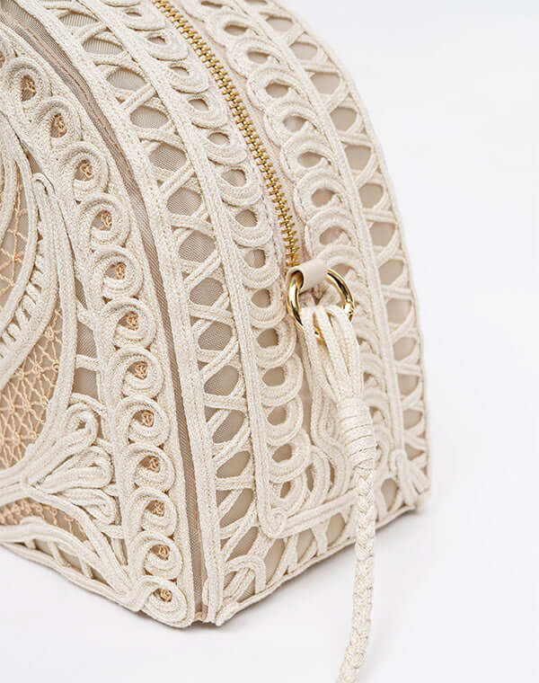 
                  
                    Load image into Gallery viewer, Cording Embroidery Demi Lune Handbag / 335165251002
                  
                