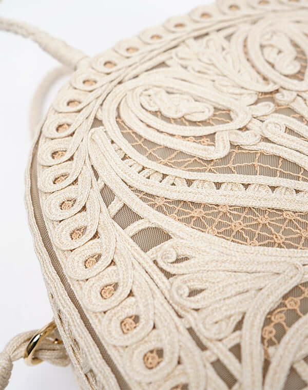 
                  
                    Load image into Gallery viewer, Cording Embroidery Demi Lune Handbag / 335165251002
                  
                