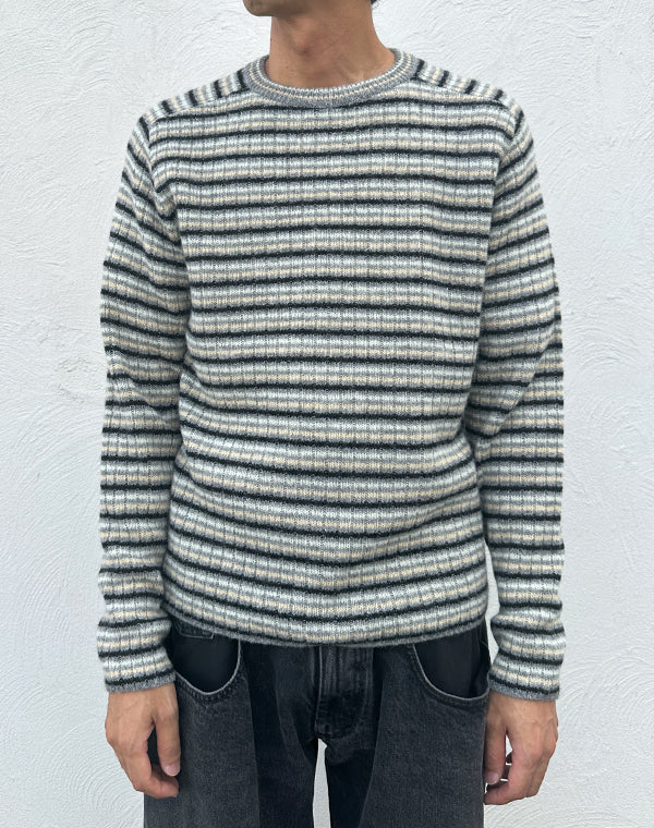 
                  
                    Load image into Gallery viewer, SHETLAND WOOL CASHMERE RIB KNIT P/O / 301192252002
                  
                