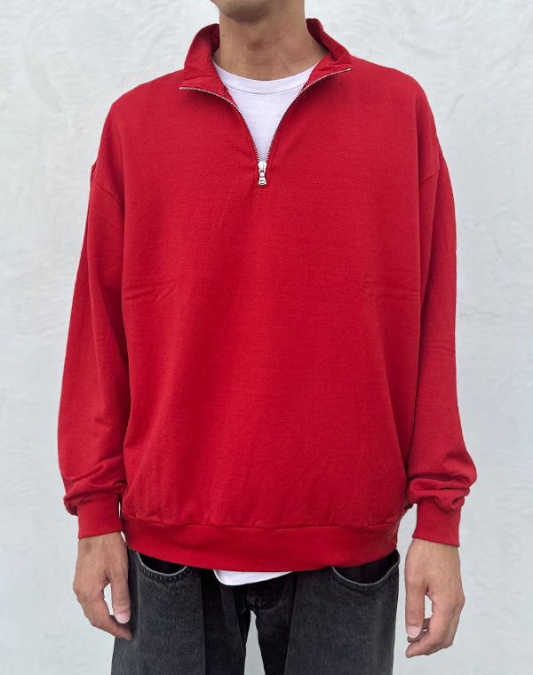 
                  
                    Load image into Gallery viewer, LIGHT WOOL SWEAT HALF ZIP P/O / 301192252001
                  
                