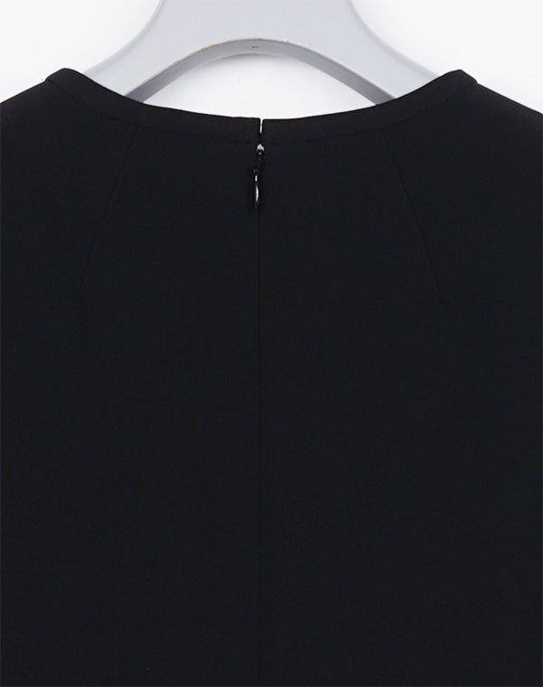 
                  
                    Load image into Gallery viewer, Triacetate Georgette Floral Embroidery Sleeve Classic Dress / 303165252005
                  
                