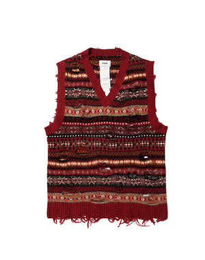 
                  
                    Load image into Gallery viewer, OVERSIZED FAIR-ISLE VEST / 310175242001
                  
                