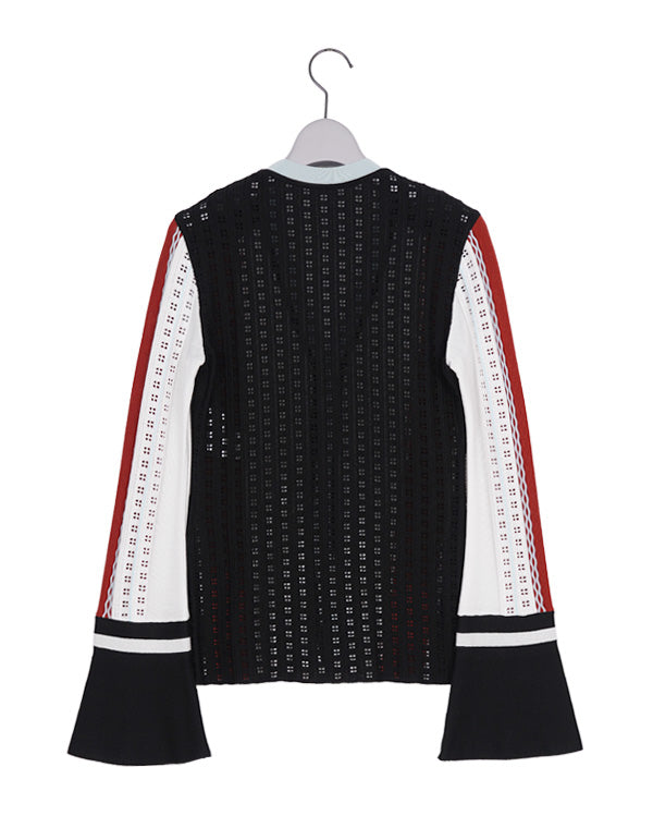 
                  
                    Load image into Gallery viewer, Geometric Pattern Knitted Cardigan / 308165252001
                  
                