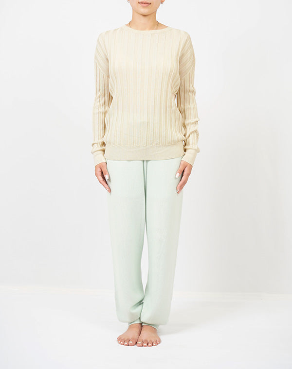 
                  
                    Load image into Gallery viewer, 【予約/10月中旬/12月上旬発送予定】mayuhada silk rib pullover / BDA24501LH
                  
                