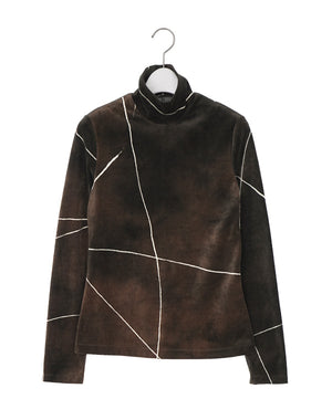 
                  
                    Load image into Gallery viewer, &amp;quot;Kintsugi&amp;quot; Velour Jersey High Neck Top / 301165242004
                  
                