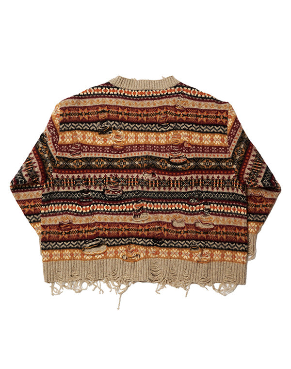 
                  
                    Load image into Gallery viewer, OVERSIZED FAIR-ISLE CARDIGAN / 307175242001
                  
                