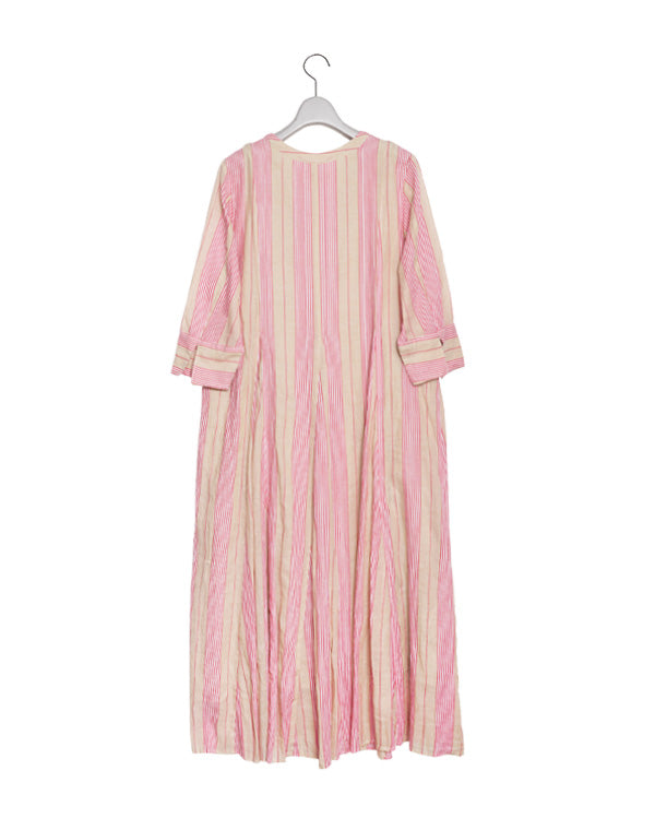 
                  
                    Load image into Gallery viewer, Cotton Voile Stripe Panel Dress / 303237242001
                  
                