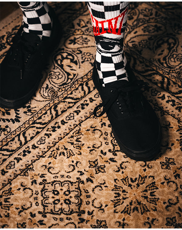 
                  
                    Load image into Gallery viewer, SM-HR1-0000-106/SOCKS/EYE/BLACK+WHITE / 336231252003
                  
                