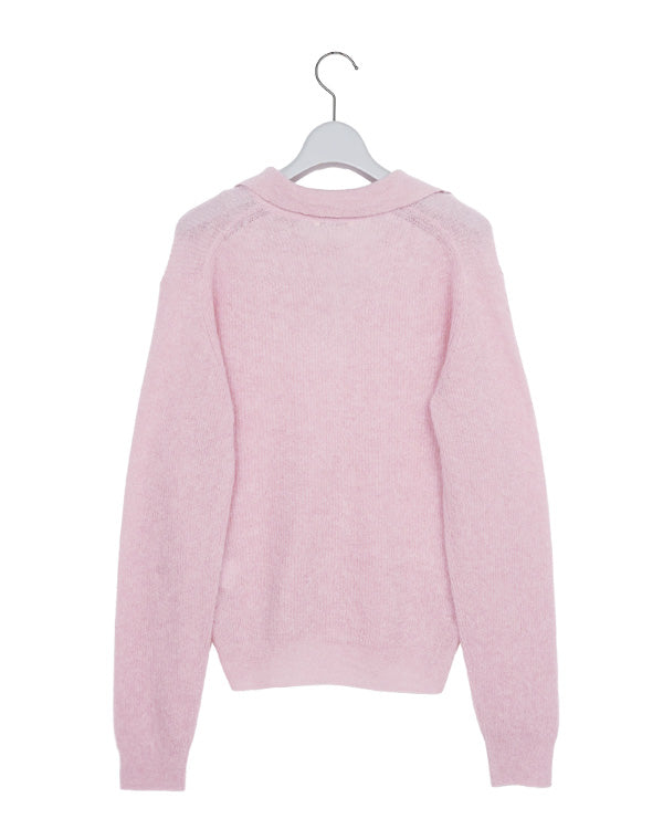 
                  
                    Load image into Gallery viewer, BABY SURI ALPACA SHEER KNIT SKIPPER POLO / 301178252002
                  
                