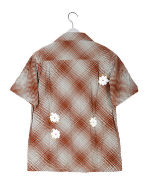 
                  
                    Load image into Gallery viewer, 【SALE】Hand Embroidery Ombre Plaid SS Shirt / 311846241001
                  
                