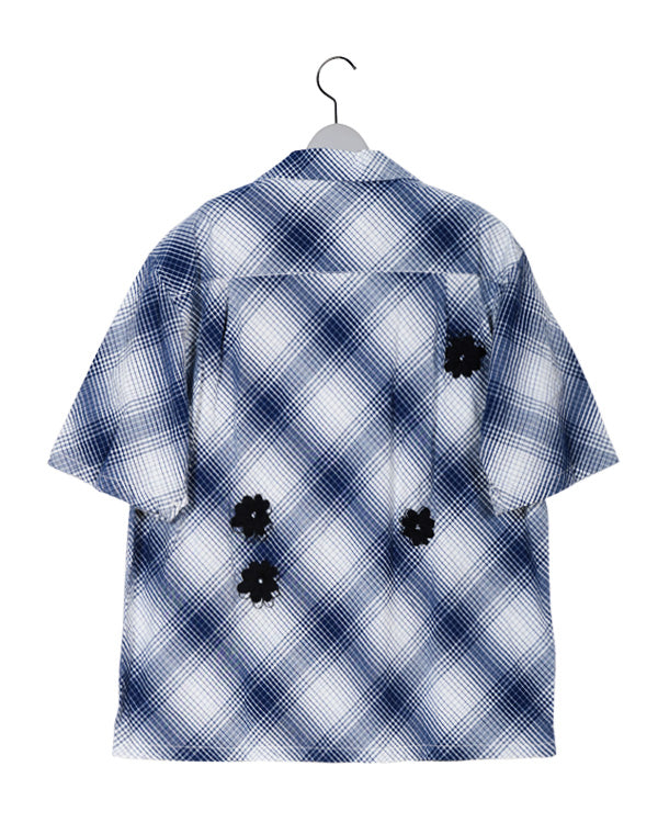 
                  
                    Load image into Gallery viewer, 【SALE】Hand Embroidery Ombre Plaid SS Shirt / 311846241001
                  
                