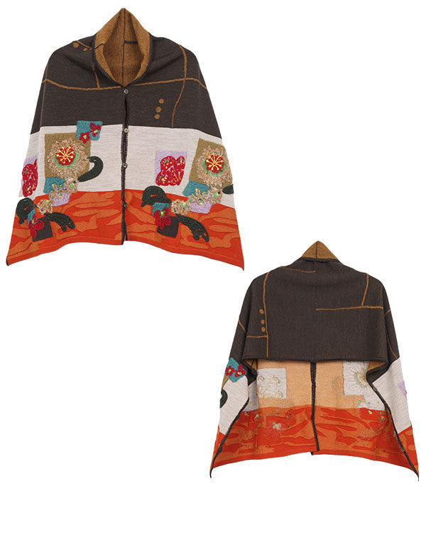 
                  
                    Load image into Gallery viewer, フラワーベース刺繍3WAYショール / BEA01417WA
                  
                