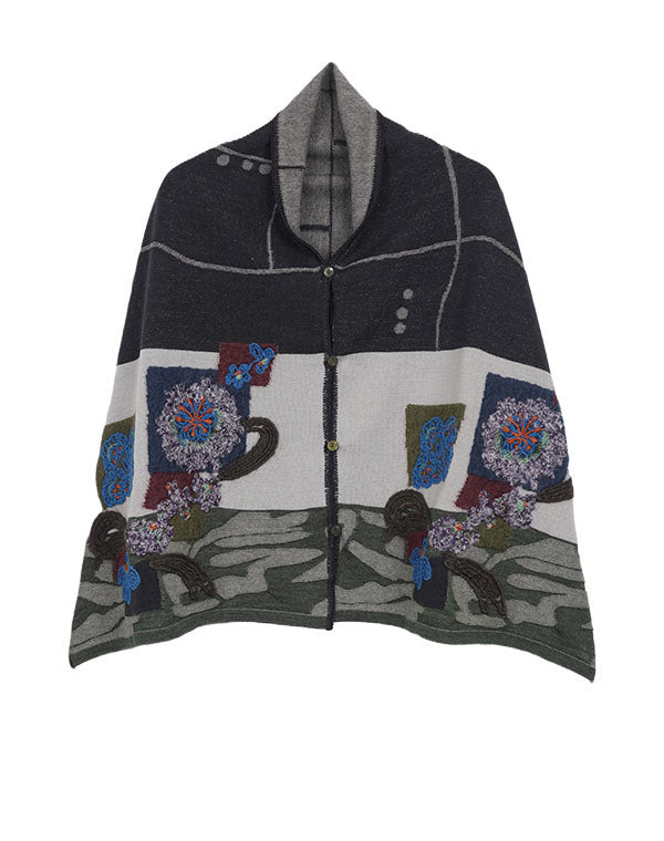 
                  
                    Load image into Gallery viewer, フラワーベース刺繍3WAYショール / BEA01417WA
                  
                