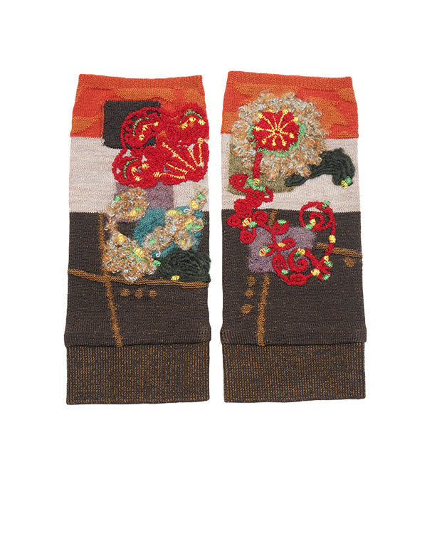 
                  
                    Load image into Gallery viewer, フラワーベース刺繍アームウォーマー / BEA01419WA
                  
                