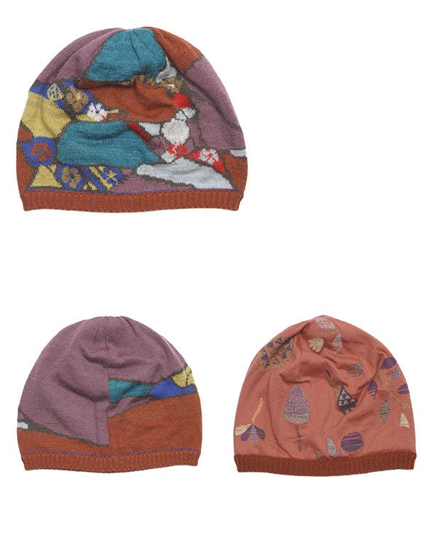 
                  
                    Load image into Gallery viewer, アースインターシャリバーシブルニット帽 / BEA01434WA
                  
                