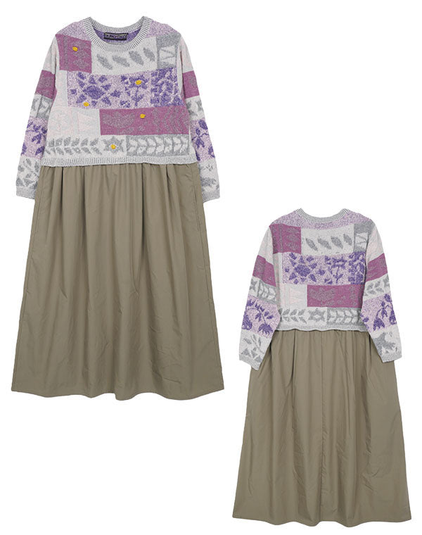 
                  
                    Load image into Gallery viewer, トライバル柄切替ワンピース / BEA01438WA
                  
                