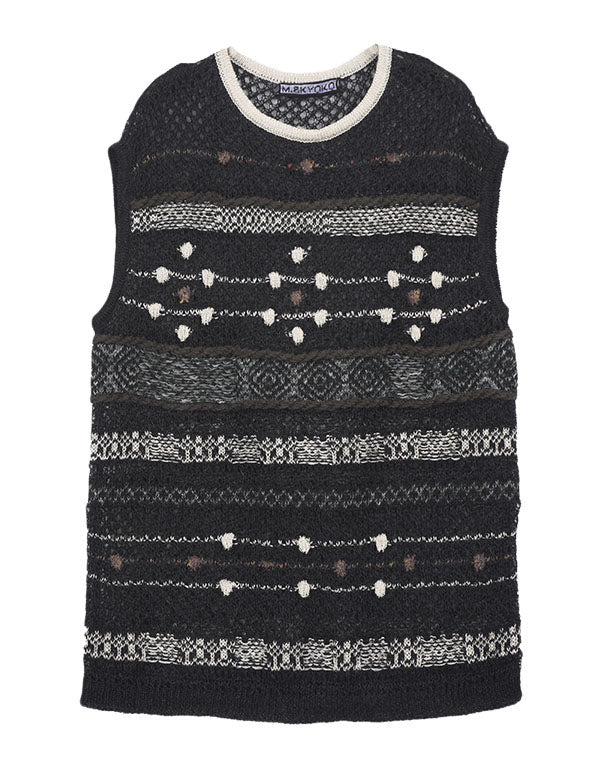 
                  
                    Load image into Gallery viewer, モヘアメッシュジャカードベスト / BEA01445WA
                  
                