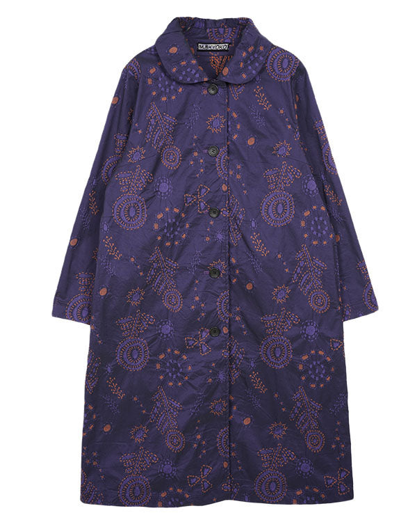 
                  
                    Load image into Gallery viewer, 刺し子柄ストレッチギャザー衿コート / BEA01482WA
                  
                