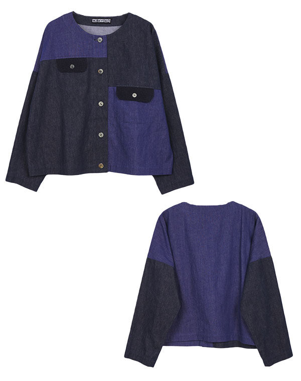 
                  
                    Load image into Gallery viewer, デニム切替ジャケット / BEA01506WA
                  
                