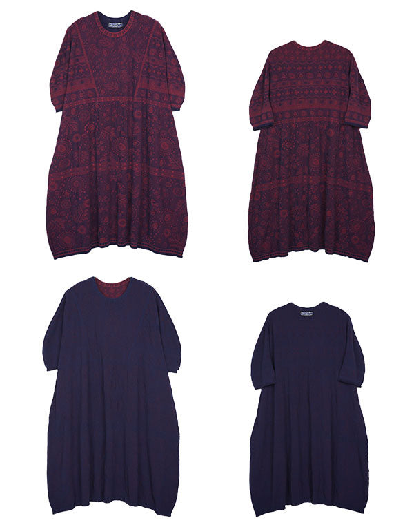 
                  
                    Load image into Gallery viewer, シームレスリバーシブルニットレースワンピース / BEA01523WA
                  
                