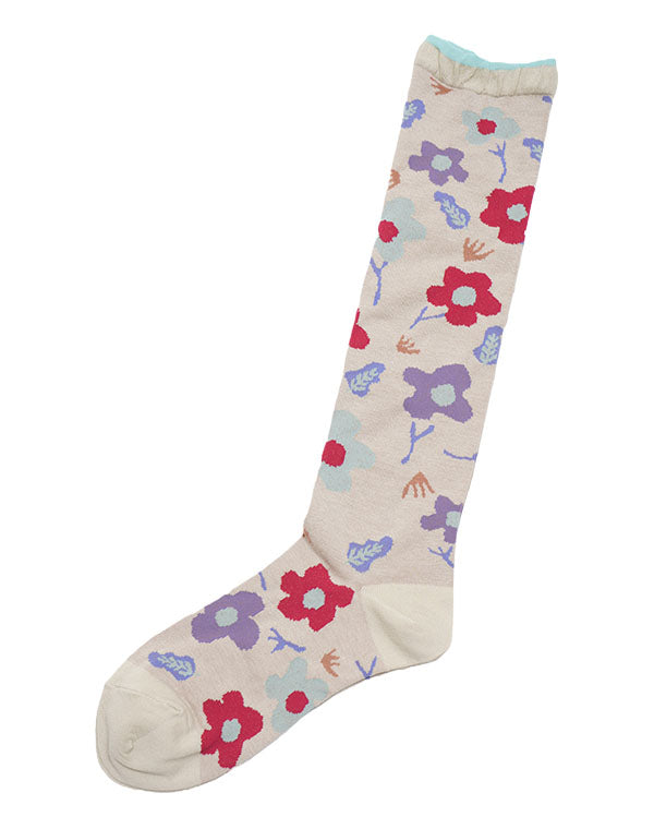 
                  
                    Load image into Gallery viewer, 花柄ハイゲージハイソックス / BEA01527WA
                  
                