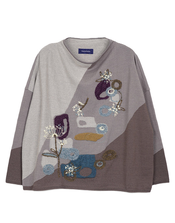 
                  
                    Load image into Gallery viewer, 野花柄刺繍入りプルオーバー / BEA07407WA
                  
                