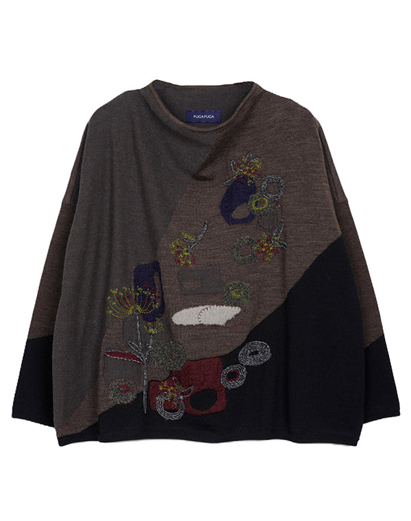 
                  
                    Load image into Gallery viewer, 野花柄刺繍入りプルオーバー / BEA07407WA
                  
                