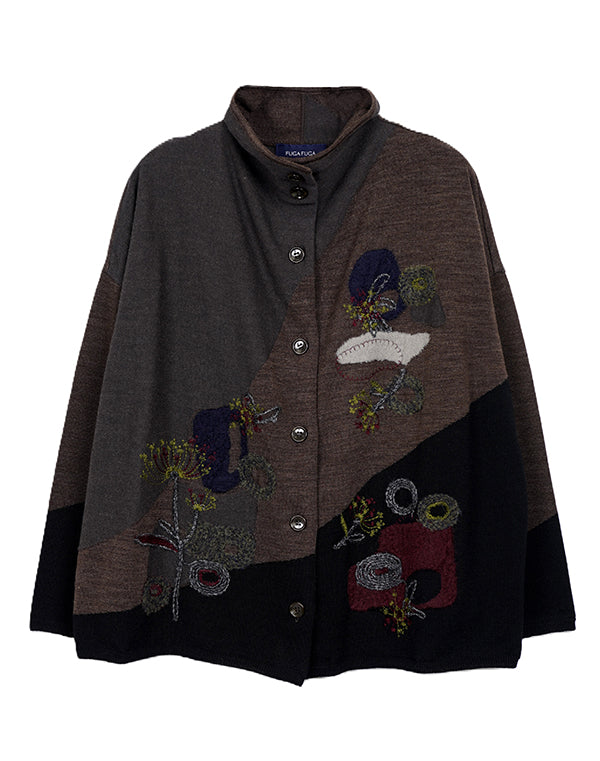 
                  
                    Load image into Gallery viewer, 野花柄刺繍入りカーディガン / BEA07409WA
                  
                