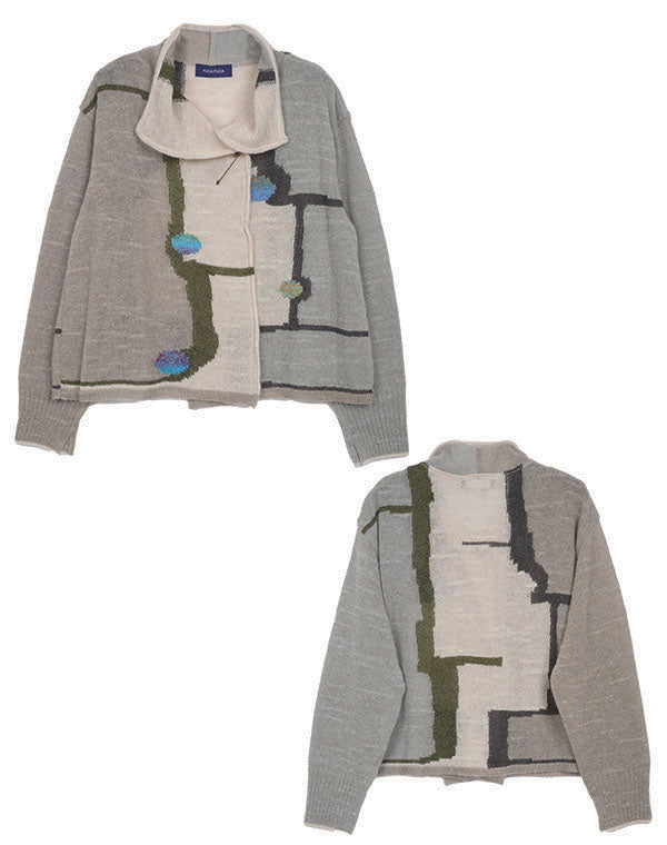 
                  
                    Load image into Gallery viewer, せせらぎ柄カーディガン / BEA07420WA
                  
                