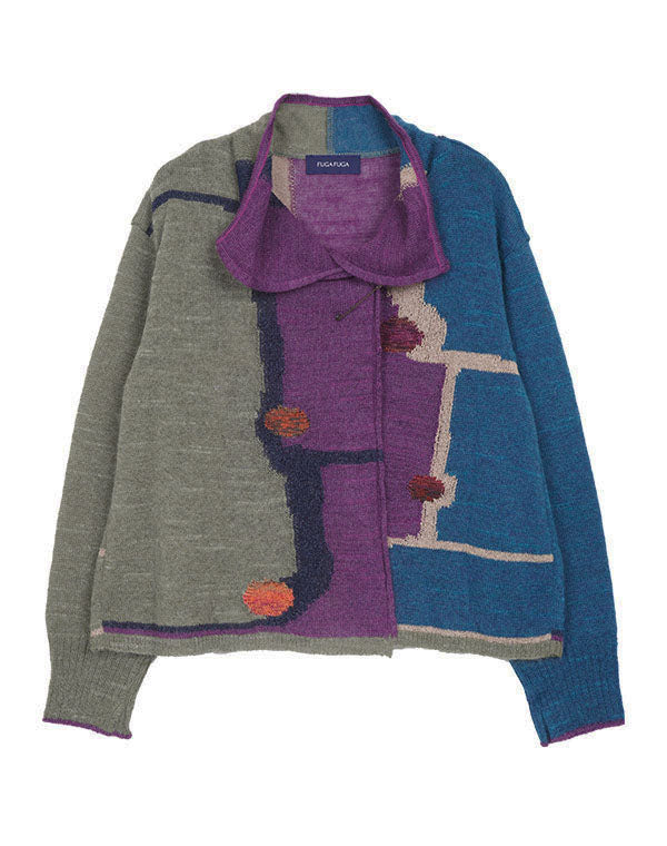 
                  
                    Load image into Gallery viewer, せせらぎ柄カーディガン / BEA07420WA
                  
                