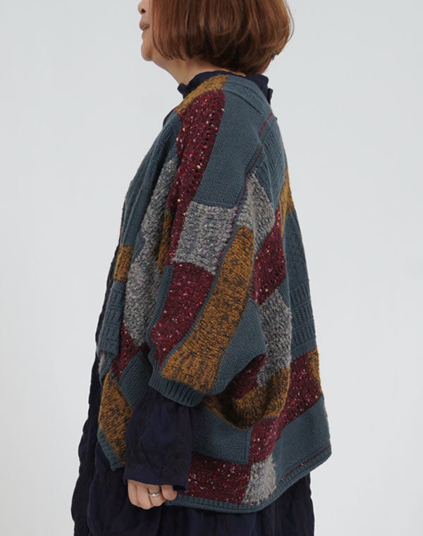 
                  
                    Load image into Gallery viewer, モザイク柄ショールカーディガン / BEA07422WA
                  
                