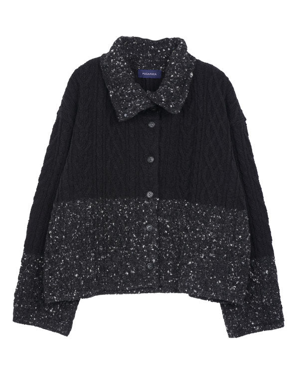 
                  
                    Load image into Gallery viewer, モザイク柄ハイネックカーディガン / BEA07423WA
                  
                