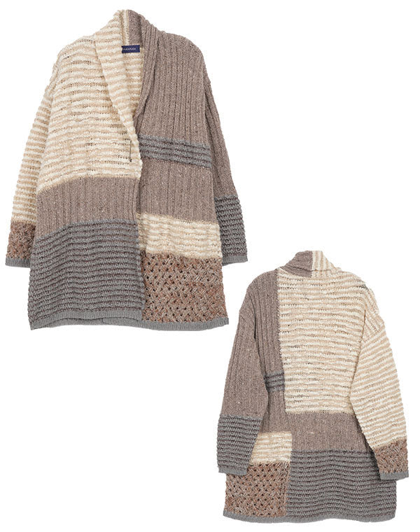 
                  
                    Load image into Gallery viewer, パッチワークMIXロングカーディガン / BEA07428WA
                  
                