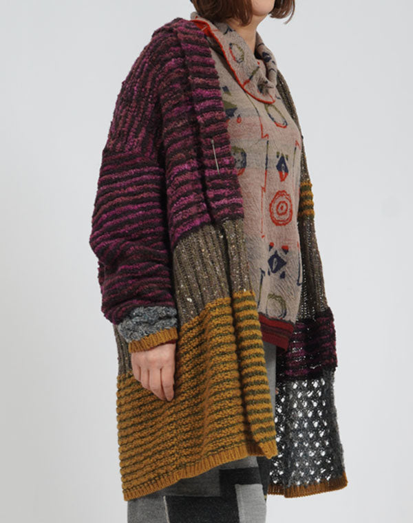 
                  
                    Load image into Gallery viewer, パッチワークMIXロングカーディガン / BEA07428WA
                  
                