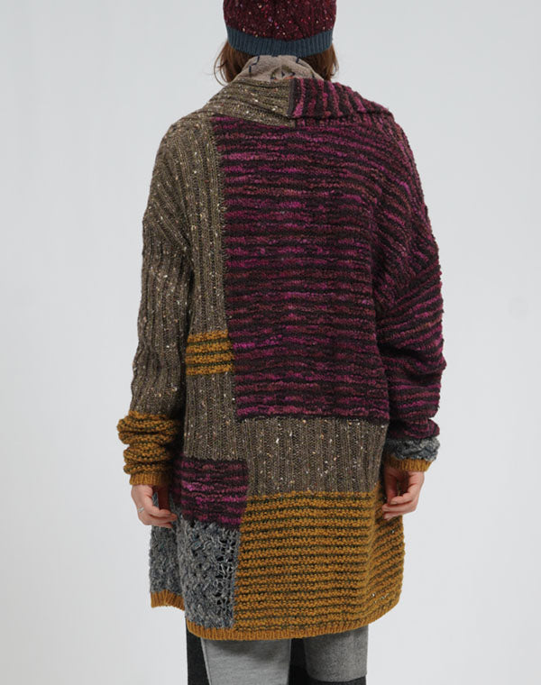 
                  
                    Load image into Gallery viewer, パッチワークMIXロングカーディガン / BEA07428WA
                  
                