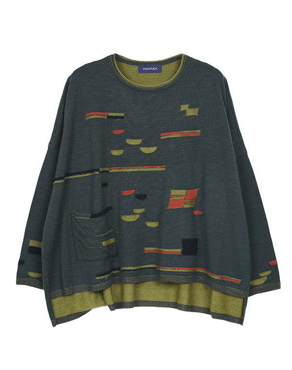 
                  
                    Load image into Gallery viewer, 光と影柄プルオーバー / BEA07431WA
                  
                