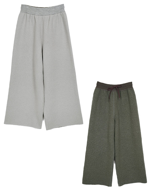 
                  
                    Load image into Gallery viewer, ウールコットンリバーシブルニットパンツ / BEA07436WA
                  
                